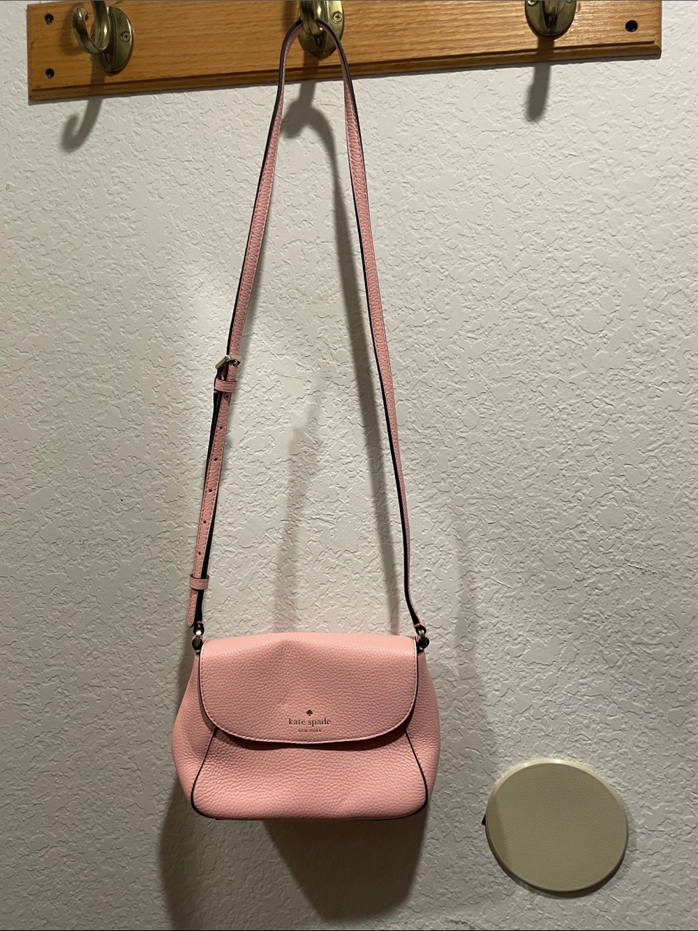 kate spade Pink Pebbled Leather Small Flap Crossbody